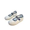 [Fanfna] Velcro shallow single shoes women's 2025 spring and summer new casual Mary Jane shoes cloth casual shoes