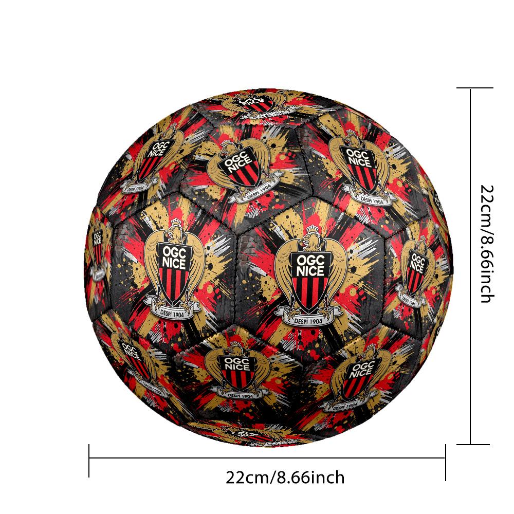 OGC Nice FC Size 5 Standard Football Durable Training Match Soccer Ball for Adult Outdoor Sports
