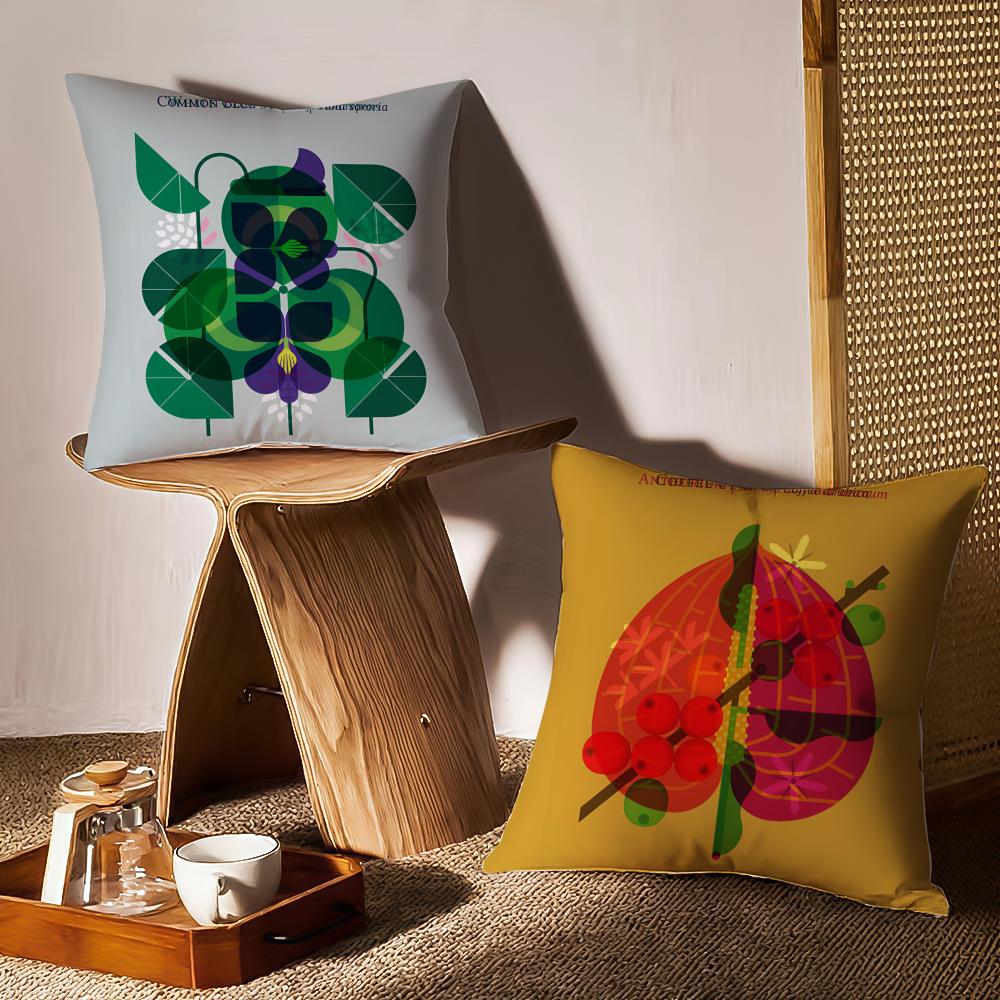 Simple And Natural Floral Restaurant Decor Pillow Case Sofa Living Room Bedroom Headboard Backrest Cushion Square Cushion