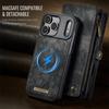 CaseMe Magnetic Flip Leather Phone Case for iPhone 17 Pro Max 17 Air 16 16E 15 Plus 14 13 12 11 XS X XR SE 2022 Zipper Wallet Card Back Cover Coque