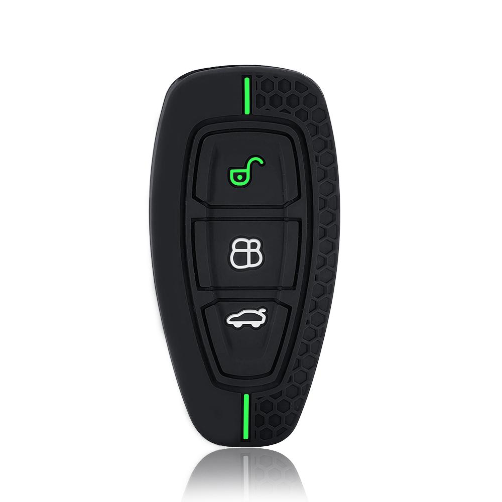 2026 New Silicone Car Key Pack for Ford ST Fiesta Focus Mondeo Ecosport Kuga Edge Escape Metallic Car Key Fob Case Accessories