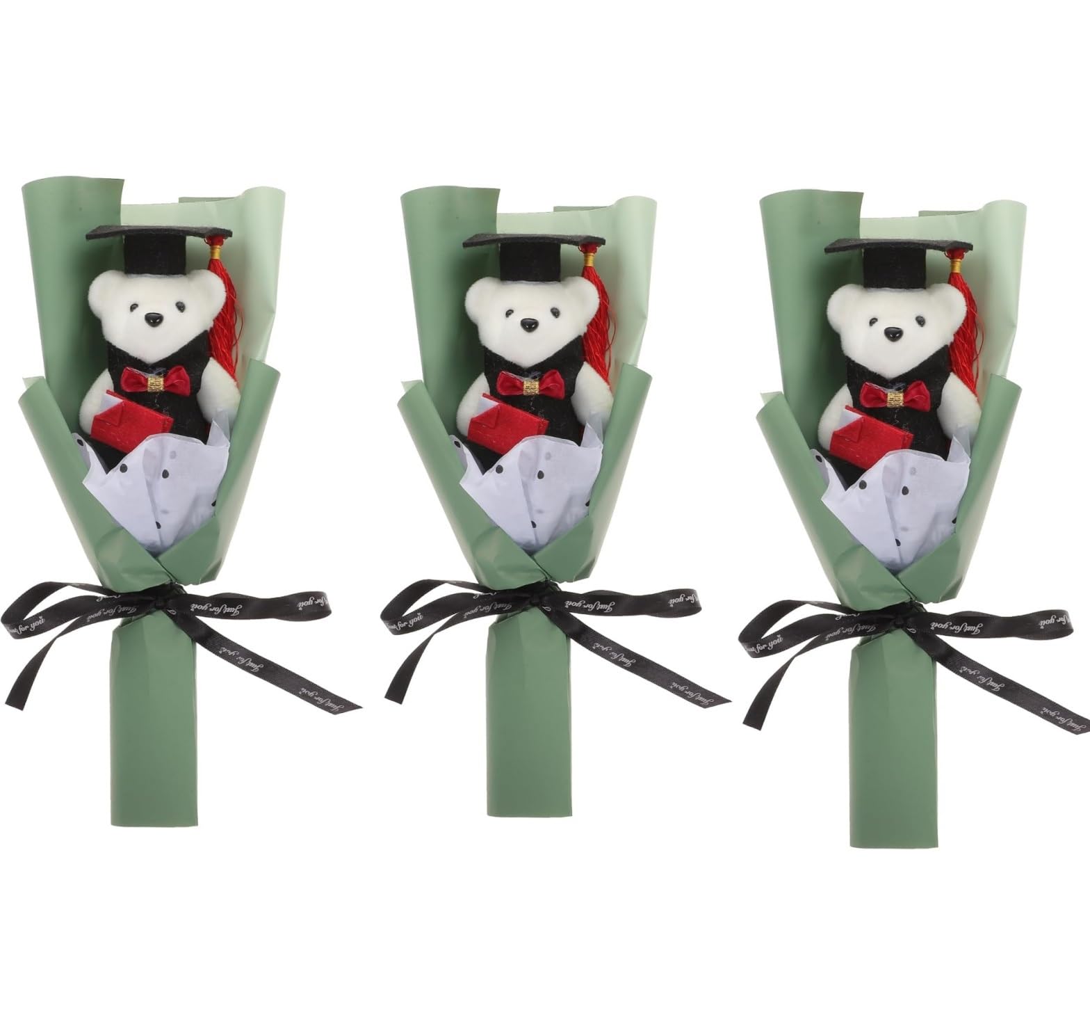 

siawadeky Выпускной букет, Набор из 3 букетов с мишками, Плюшевый букет, Выпускной букет, Букет с мишками в подарок, Мини-плюшевая игрушка-мишка, Украшение,