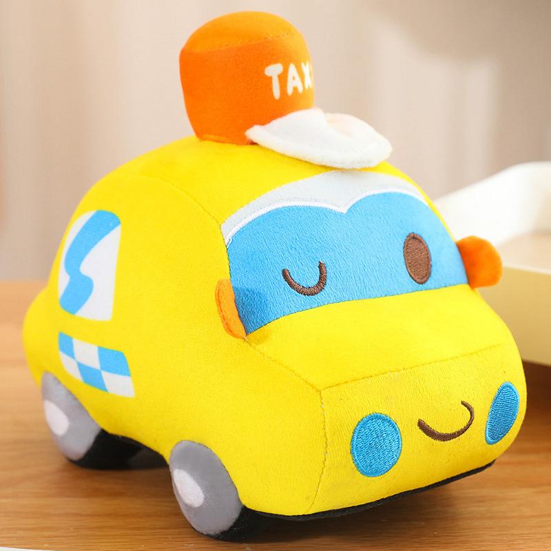 Children's car toy police car plush ornament throw pillow doll gift fire engine baby soothing doll