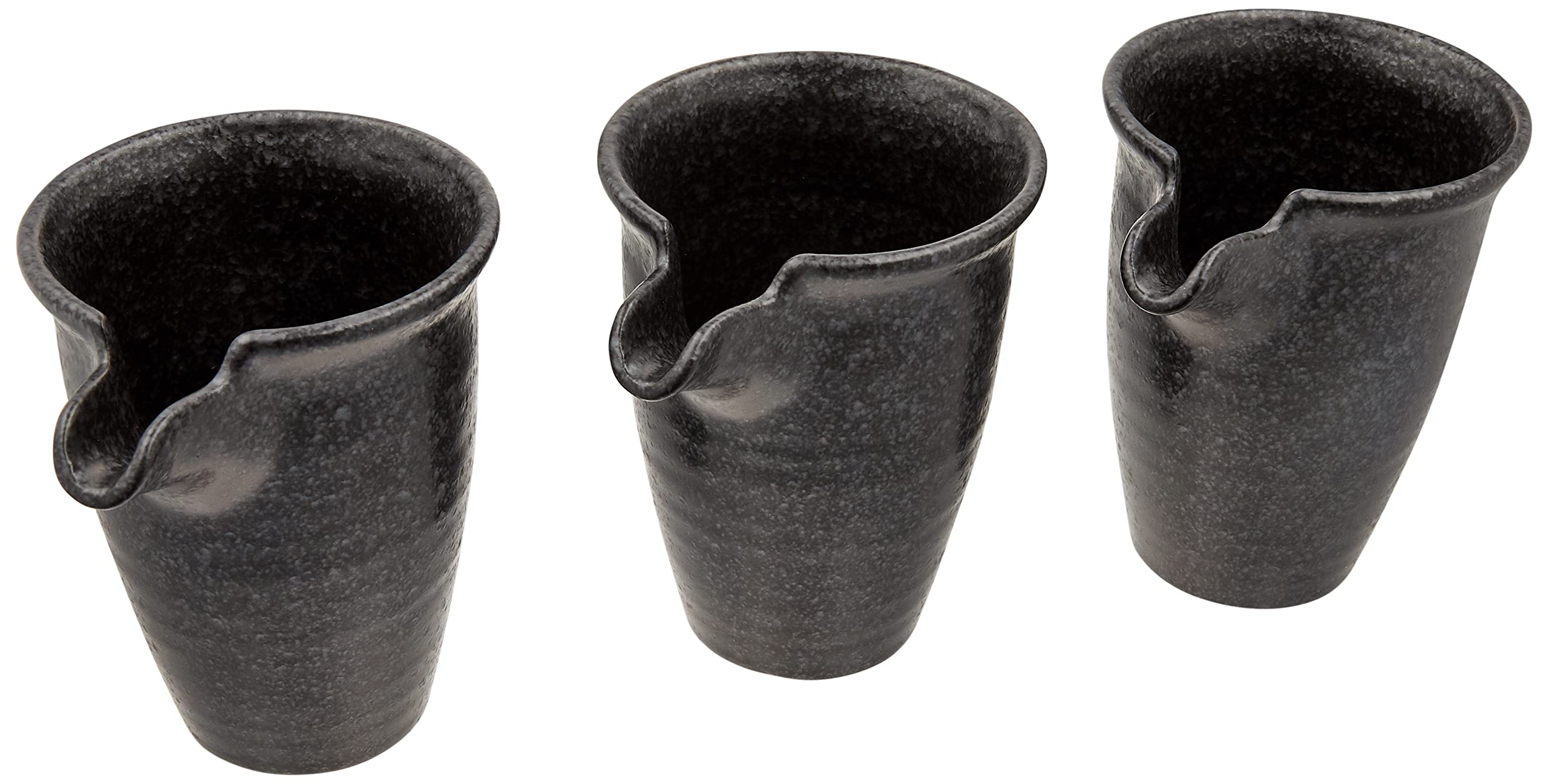

Mino Ware Cold Sake Cup Set of 3 Silver Black 399-21-41E(3)