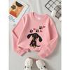 European Sizes Girls' Long-Sleeve Round Neck Sweatshirt "Cute Dachshund Paw" Print, Spring/Autumn, Casual, Daily & Sports.