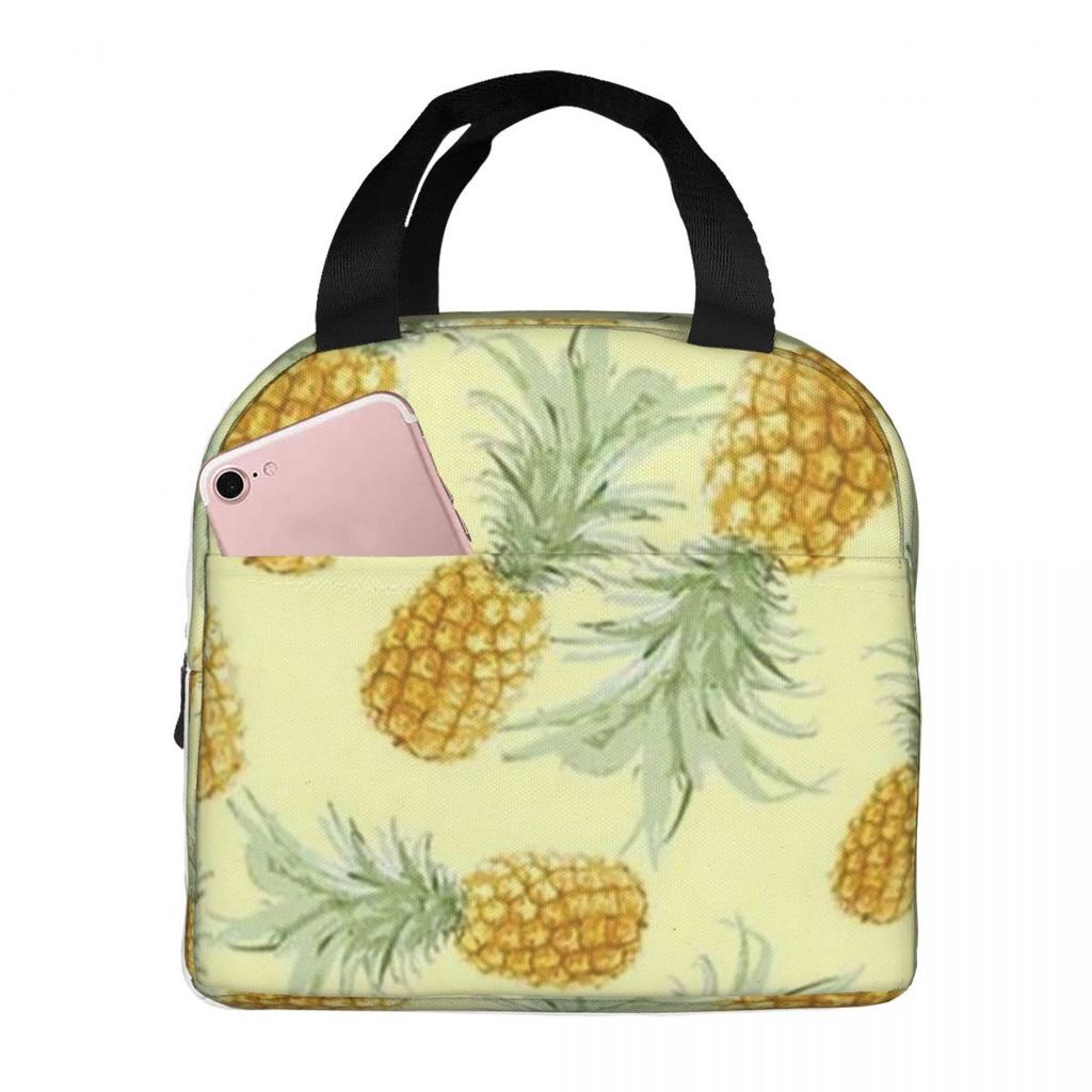 Cartoon Fruit Watermelon Cherry And Pineapples Insulated Lunch Bag Cooler Thermal Food Box Tote Portable Lunch Boxes Container