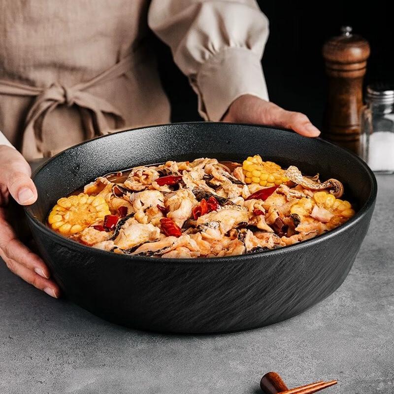 Nordic Style Deep Ceramic Serving Bowl