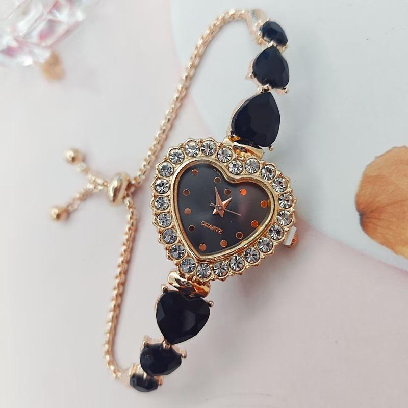 Herzförmige Uhr Damen Hochwertiges Verstellbares Armbanduhr Leichter Luxus Nische Quarz Uhr Diamant Uhr Großhandel