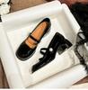 Spring New Style Women Shoes Elegant Pearl Buckle Square Heel Pumps Square Toe Leather Fashion Mary Jane Shoes Mid-heel Shoe