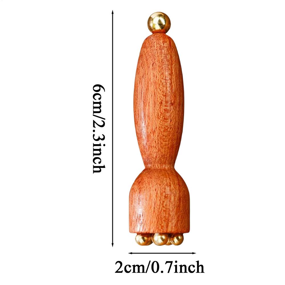 Массажер для лица «Стручок лотоса» Beauty Латунь Палисандр Инструмент Гуаша для лица Расслабление глаз Точки Меридианы Акупунктурные точки Массаж Ручной