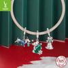 Design Cadeaux de Noël Pendentif Petites Cloches Collier en Argent Sterling S925 Perles Libres Perles DIY