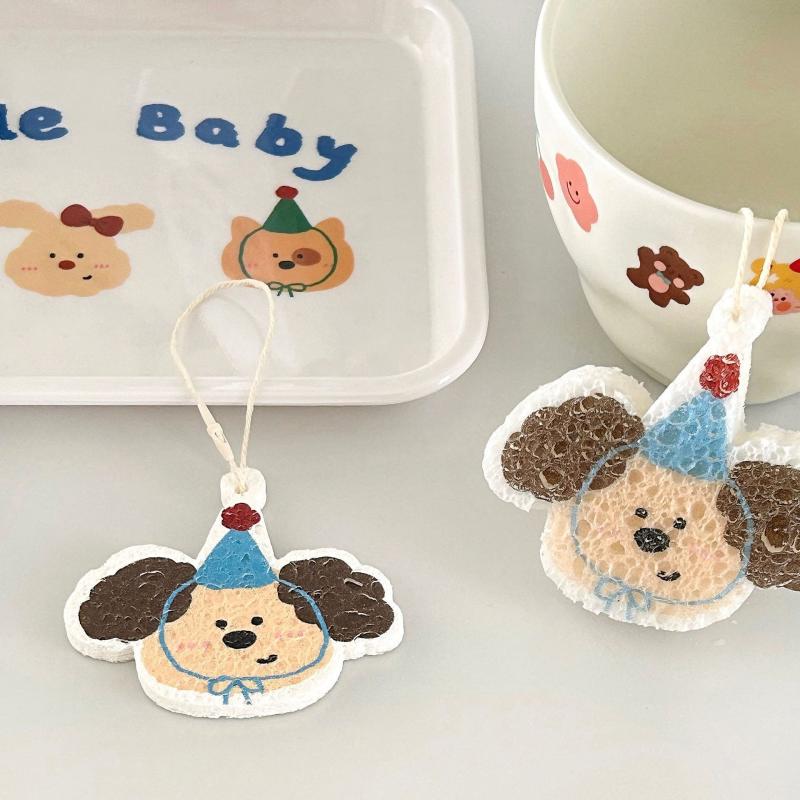 Dishwashing Sponge Scouring Pad Wood Pulp Cotton Tool Wipe Cloth Washing Compressed Wood Pulp Cleaning Cloth Sponge Kitchen