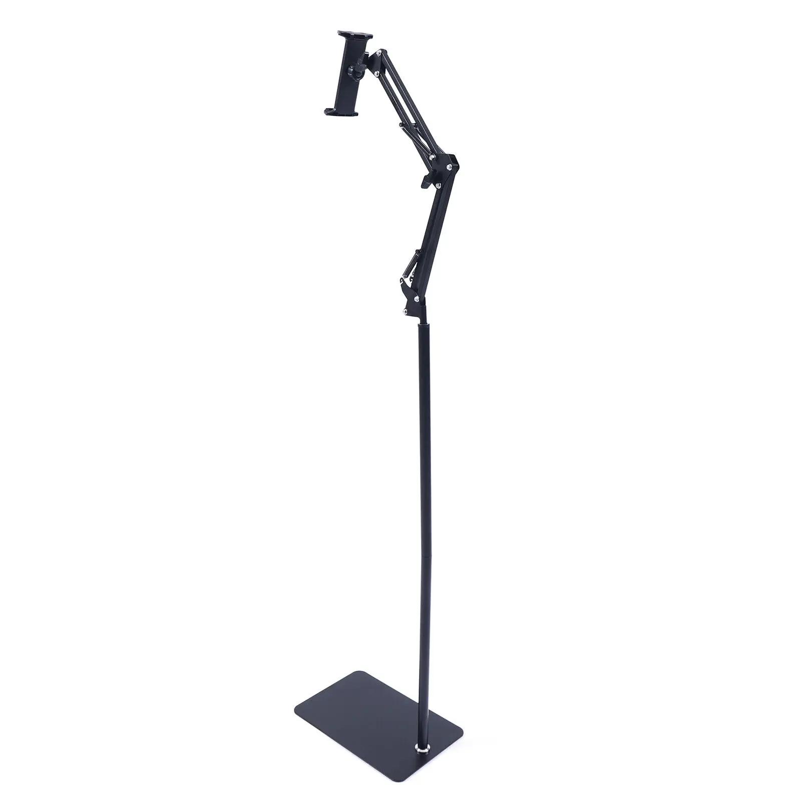 Adjustable Tripod Stand for Tablet – Floor Mount Holder Bracket for iPad & Phone (4-17cm) чёрный