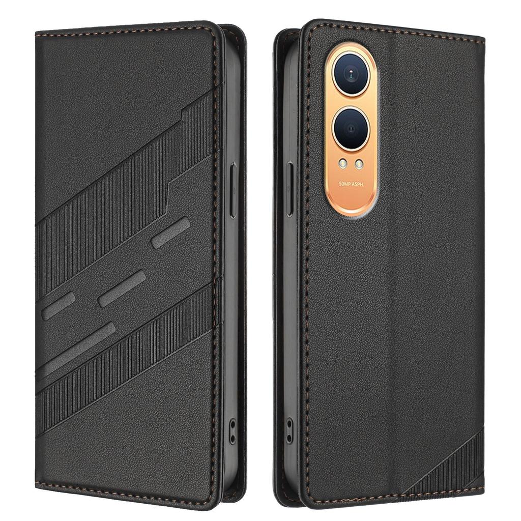 Für OnePlus Nord CE4 Lite 5G Handyhüllen Punk Style Geprägtes Wallet Ständer Lederhülle