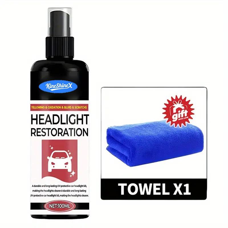 

Car Headlight Restoration Spray Remove Yellowing Oxidation Blur Improve Light Transmittance 50ml чёрный