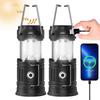 Lanterna Solar Mini Recarregável para Acampamento – Dobrável, Lanterna LED Portátil para Acampamento, Apagões, Caminhadas e Kits de Emergência