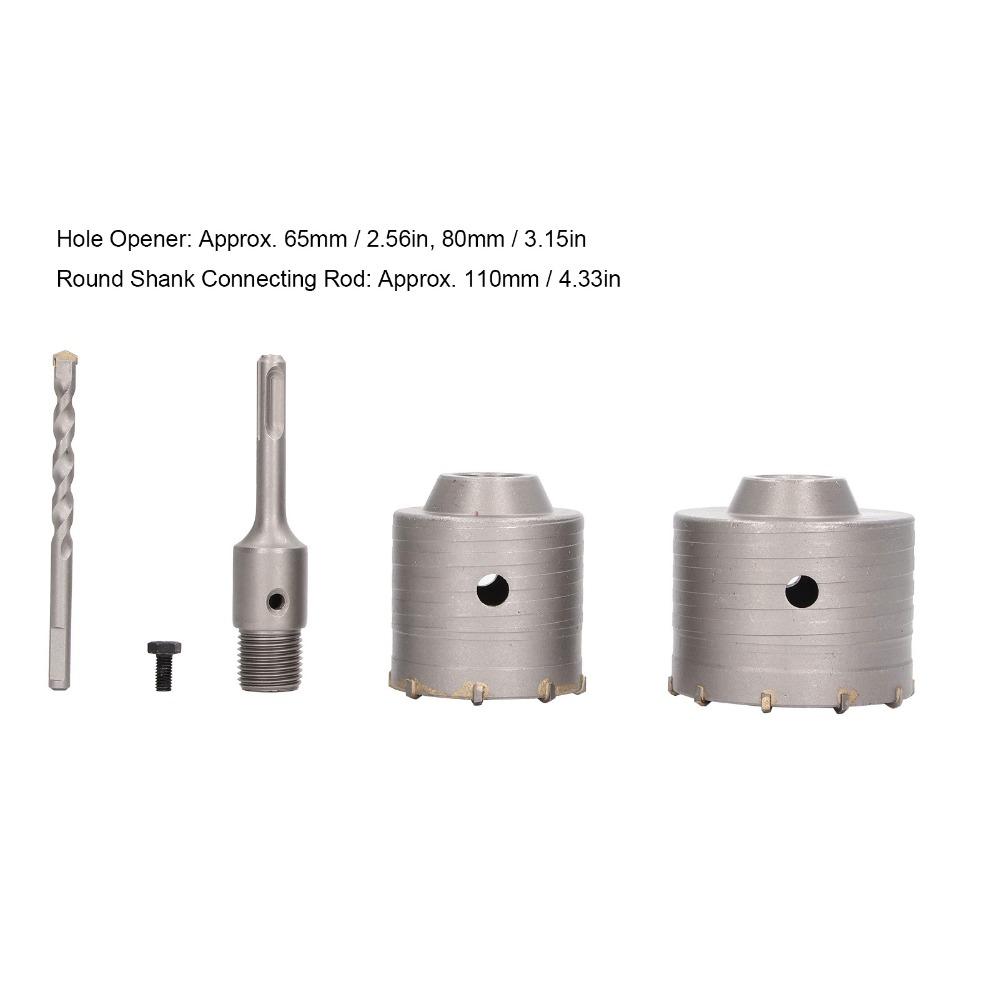 5pcs 65mm 80mm Wall Drill Bit YG8 Alloy Masonry Hole Saw Durable Cement Hole Saw For Masonry