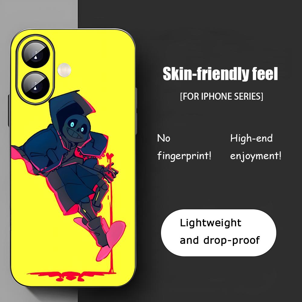Popular Pixel Game Undertale Phone Case For iPhone 16 15 14 13 12 11 X XR XS 8 Plus Mini Pro Max Soft black Shockproof Cover