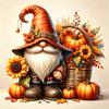 5D Diamond Painting Autumn Gnome with Pumpkins Diamond Art DIY Craft Home Wall Decor