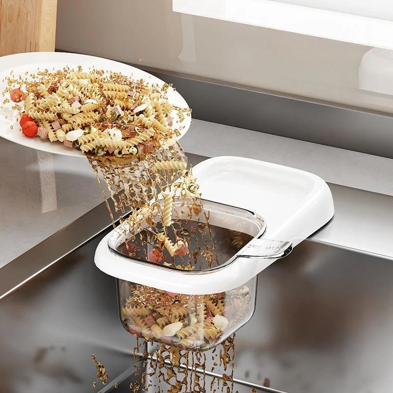 Sink Basket With Suction Cup Drainer & Storage Rack Kitchen Sink Filter Basket For Waste Clog Prevention Fruit Vegetable Washing