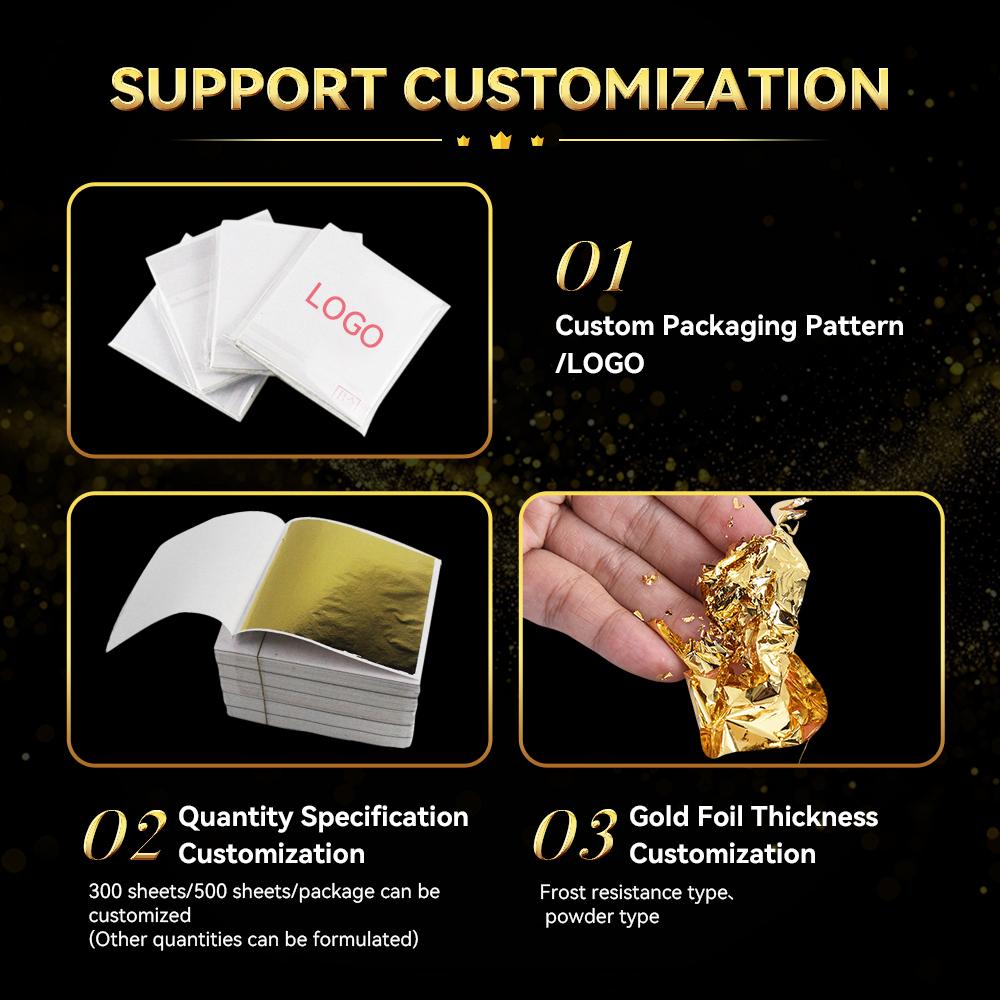 9 X 9cm 100 Sheets 22 Colors Imitation Gold Taiwan B Gold Leaf Foil Sheets for Decorating Wall Nail Art Crafts Furniture Gilding