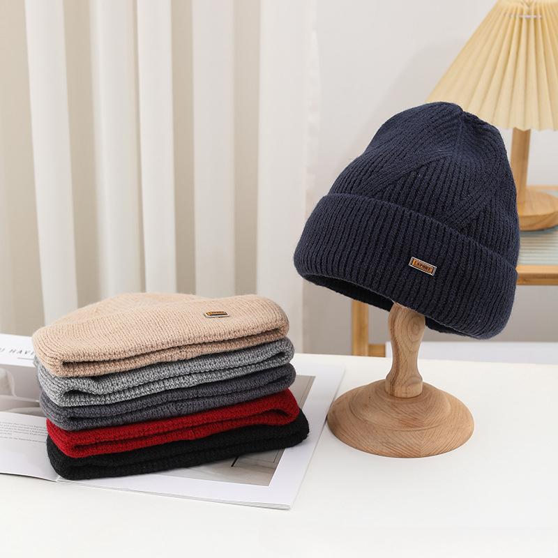 New Korean Knitted Hat for Men In Autumn and Winter Versatile Warm Ear Protection  Thickened Wool Plus Velvet Hat