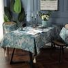 Green Oil Painting Print Rectangle Dirty Resistant Machine Washable Stylish Holiday Tablecloth Table Cover Thanksgiving Table Decoration