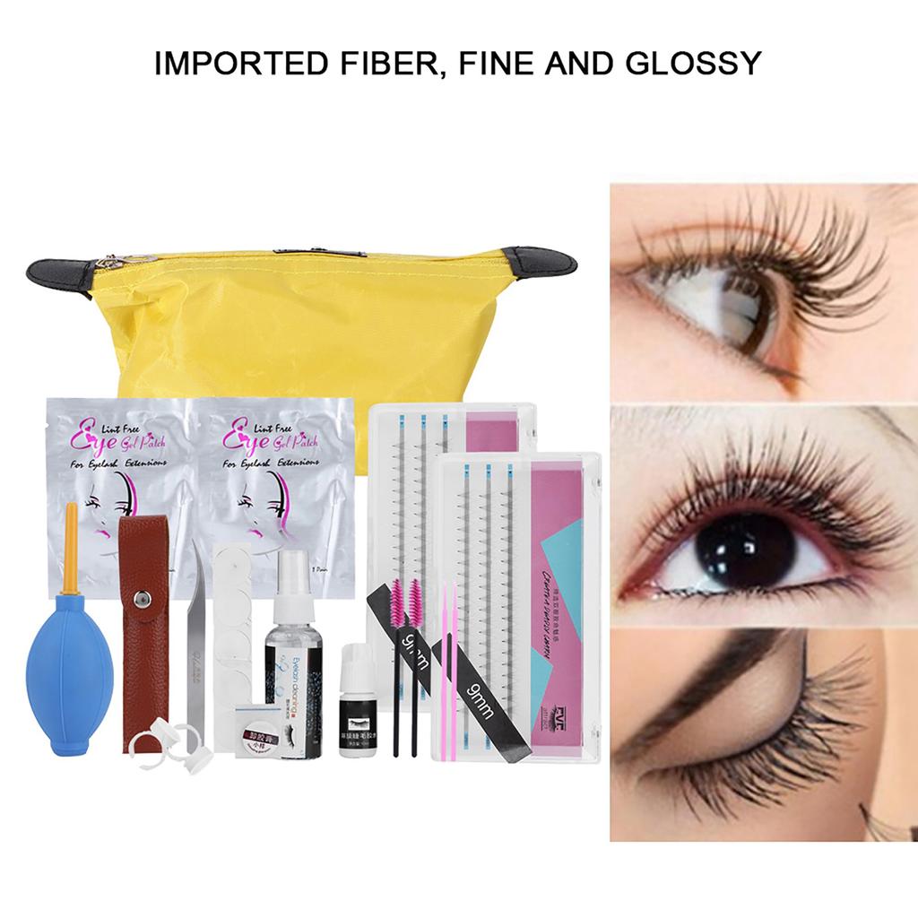 Eyelashes Grafting Tool Set Eyelash Extension Glue Tweezer False Eyelash Kit (8mm+8mm)