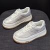 Platform White Shoes Women's 2025 Spring New Casual Sports Shoes Retro Versatile Small Height Increase Popular Board Shoes