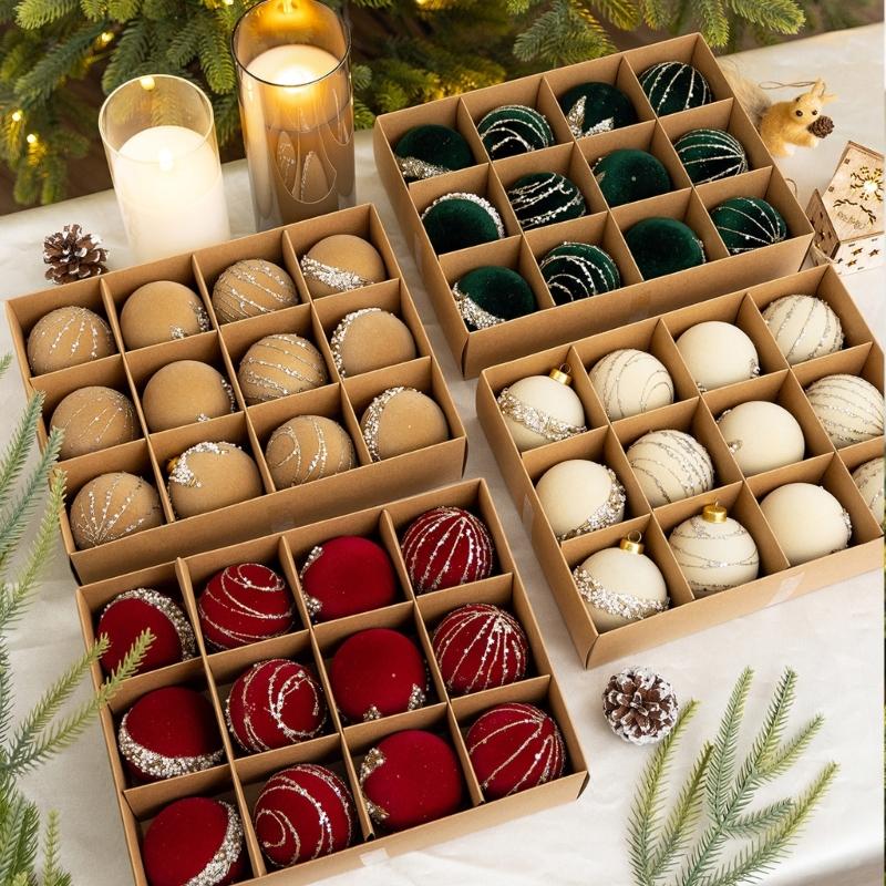 Pack Of 12 Christmas Ball Ornament Plastic Hanging Decorations For Tree Tabletop Holiday Party Decoration