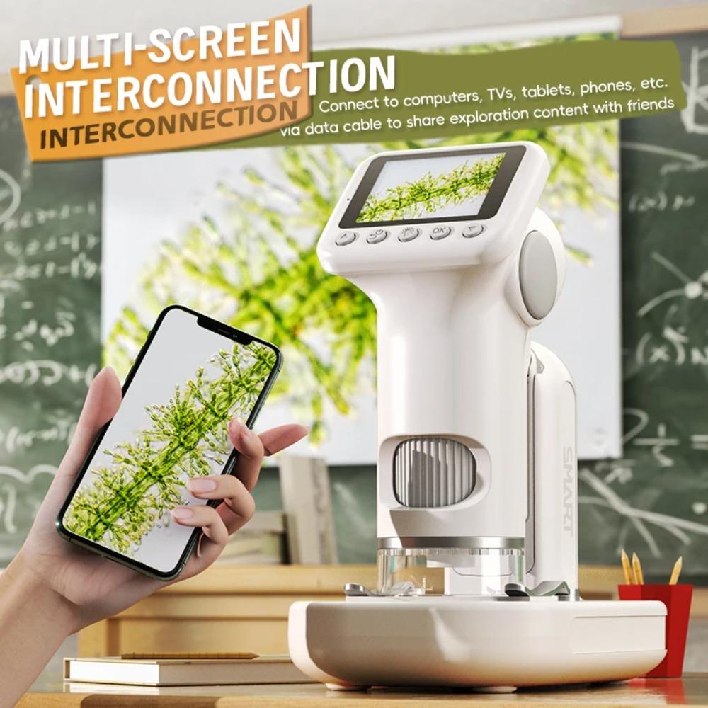 1600X Handheld Microscope 2 Inch Screen Children Magnifier Lens Mini Portable Electronic Microscopes Support Camera Photoes P02