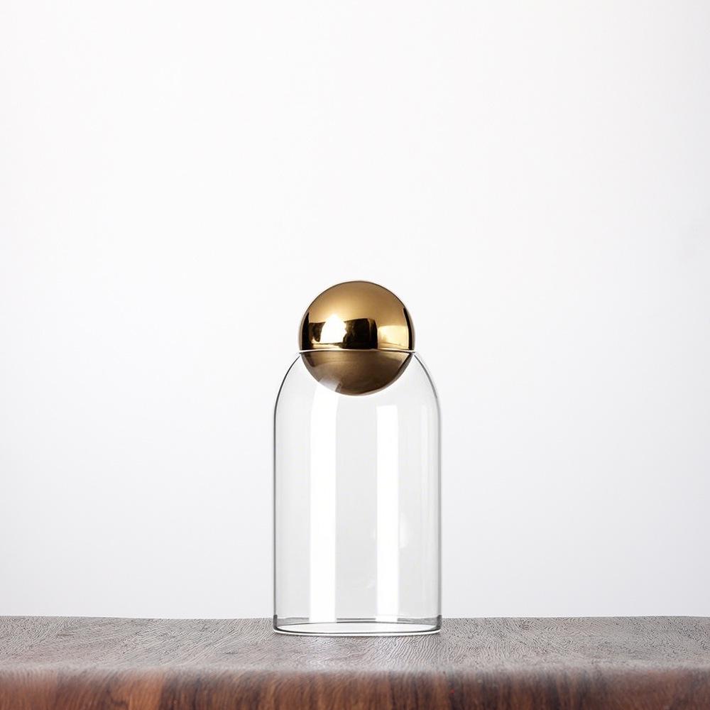 Modern Glass Coffee Bean and Tea Storage Jar with Cork Stopper