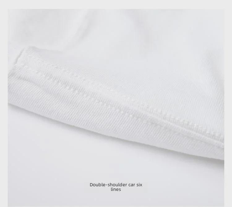 T-shirt à manches courtes en coton épais pour femme, couleur unie