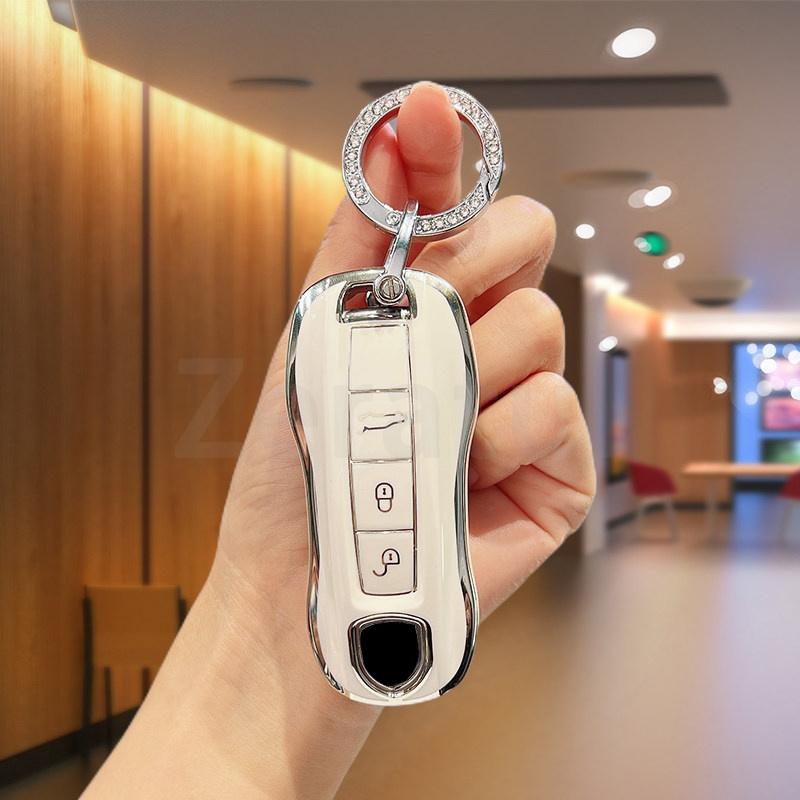 For Porsche Panamera Cayenne 971 911 9Ya Macan Boxster Keyless Car Key Case Cover 3 Buttons Car Remote Key Shell Fob Accessories