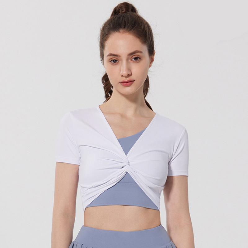 Женский быстросохнущий спортивный укороченный топ: Сексуальная мода для йоги, бега и фитнеса Small