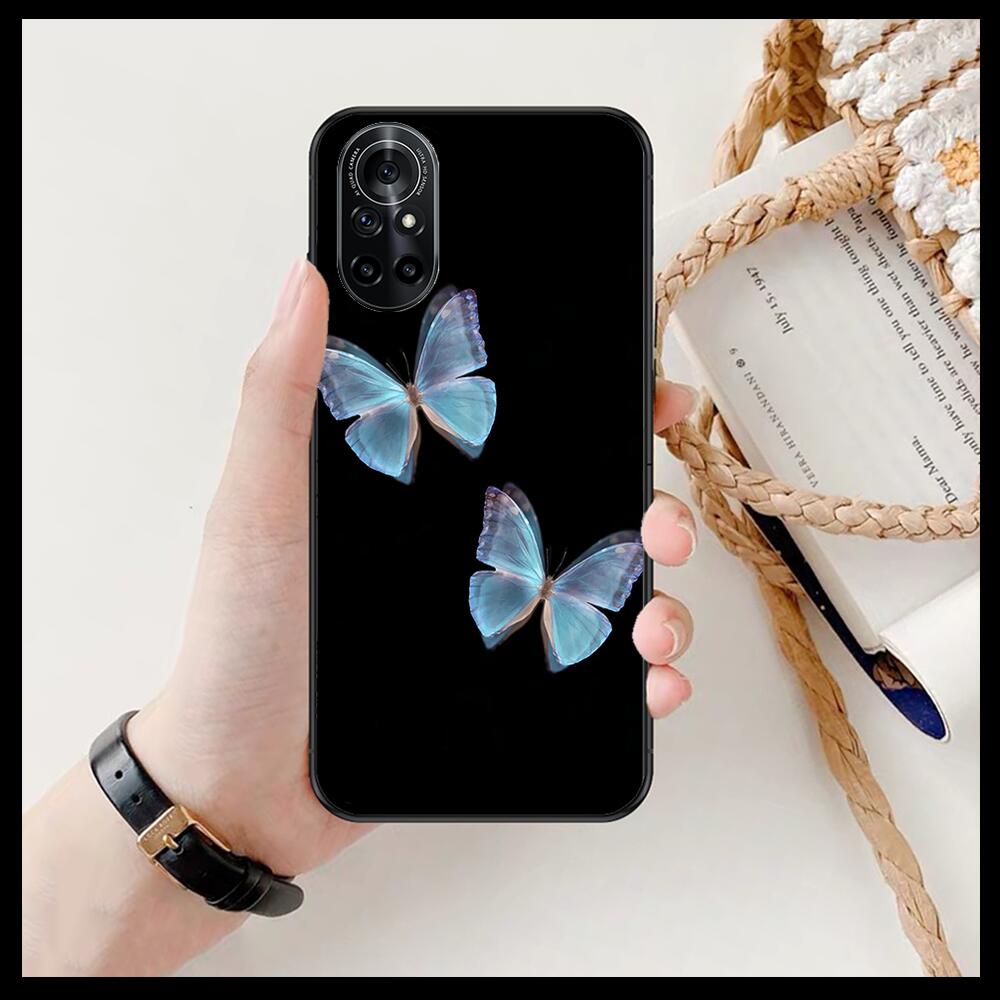 Schöne Schmetterlingsmuster Klare Handyhülle Für Huawei Honor 20 10 9 8A 7 5T X Pro Lite 5G Schwarz Etui Coque Hoesjes Comic Fas