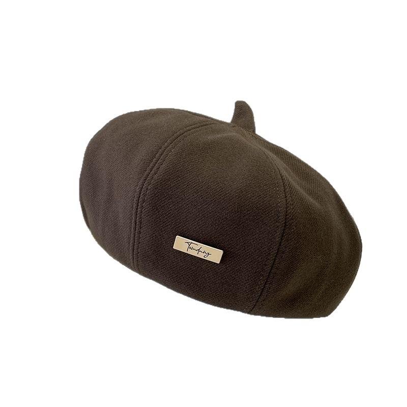 Versatile beret female autumn and winter casual painter hat solid color hat warm street girl pumpkin hat