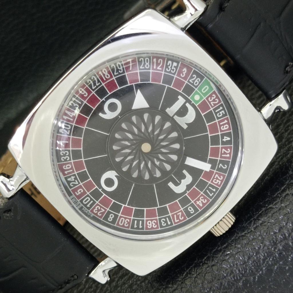 

REFURBISHED HAND-WINDING ART DECO SWISS MENS BLACK COLOR DIAL WATCH a431212-2 R106-a431212