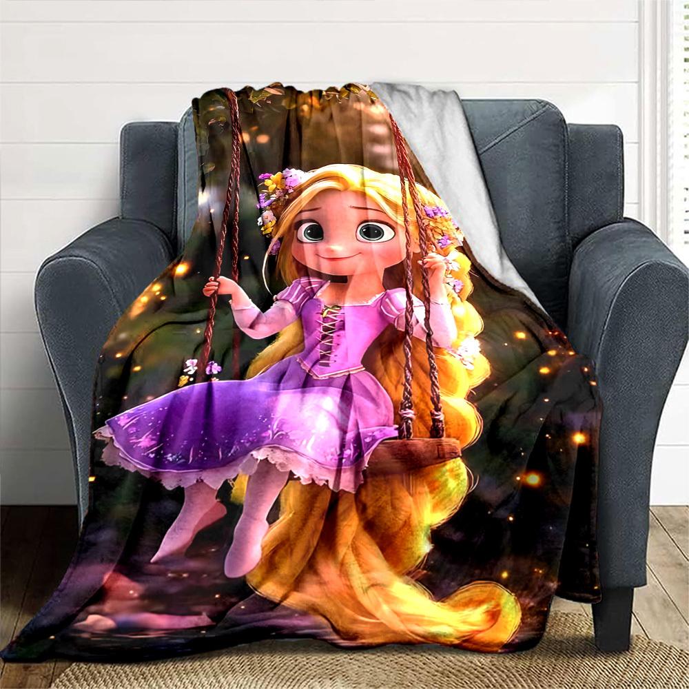 1pc Rapunzel Name Blanket Lightweight Flannel Throw for Sofa Bed Travel Camping Livingroom Office Couch Chair