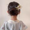 Dziecięca spinka do włosów Hanfu z białą magnolią i frędzlami – tradycyjny dodatek dla dziewczynek