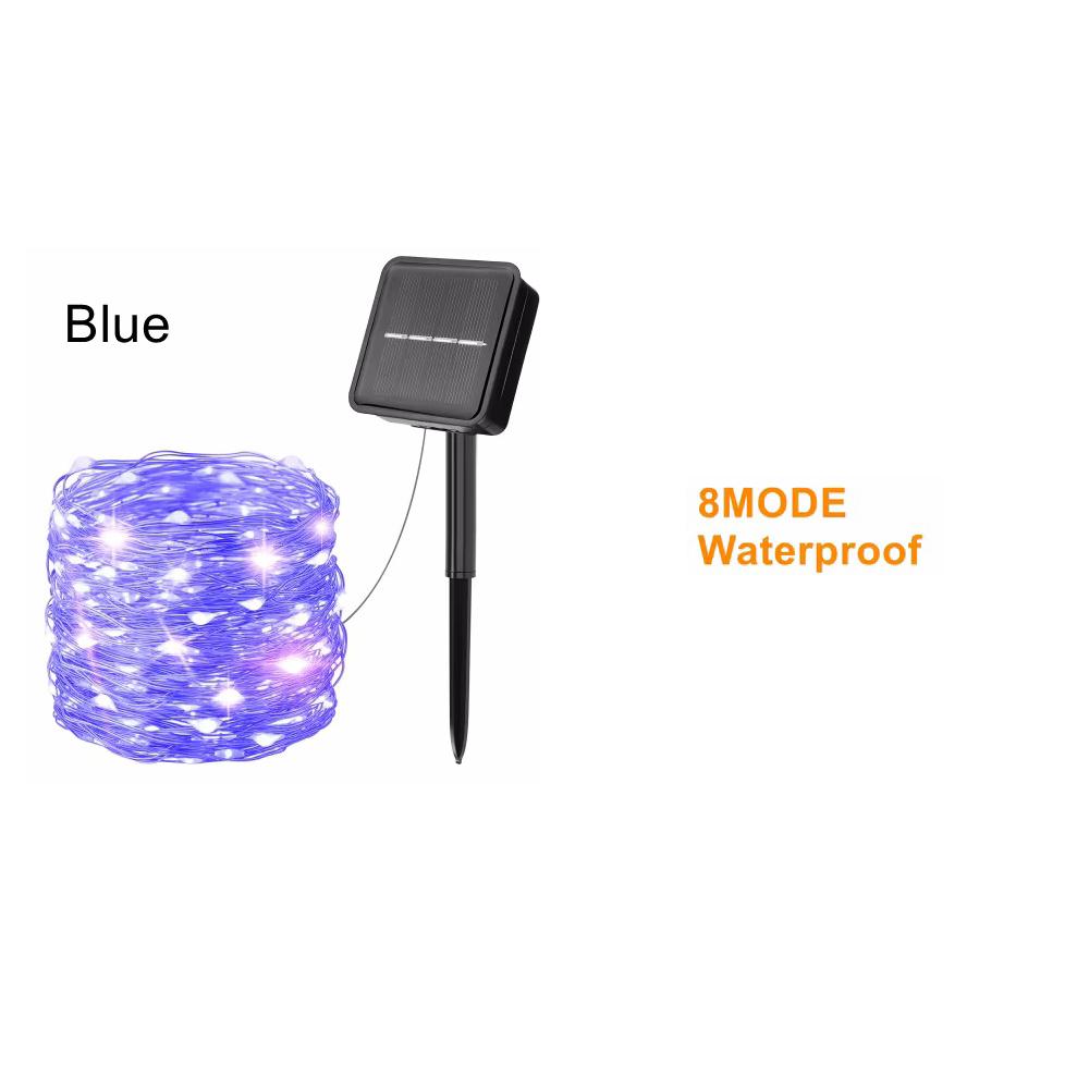 1pc Solar-Powered LED Fairy Lights Waterproof Copper Wire String Lights for Outdoor Garden Christmas Tree, Wedding Camping Decor
