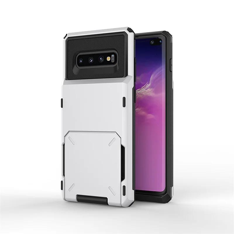For Samsung Galaxy S10Plus S10 Case Shockproof Armor Phone Case For Galaxy S10 Plus S 10 + GalaxyS10 Card Slots Back Flip Cover