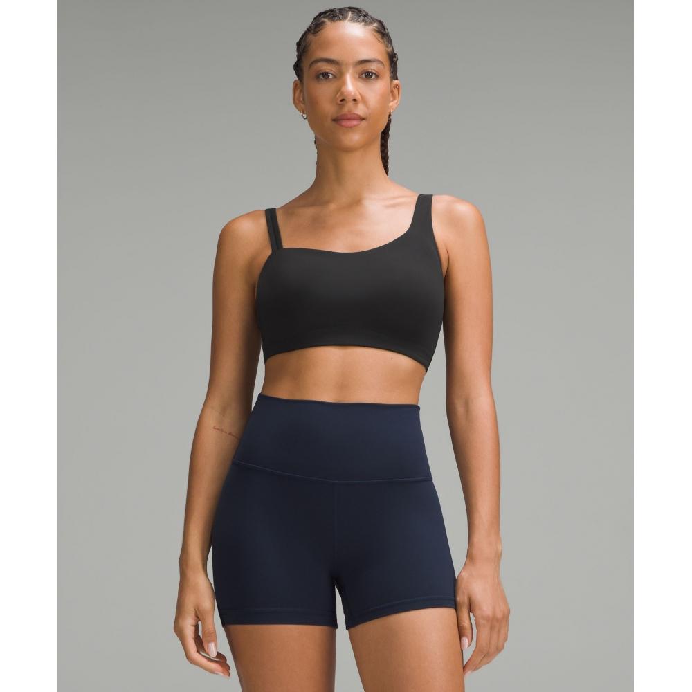

Lululemon Soft Foam Cup Asymmetrical Bra Light Support D DD Cup Black XXS