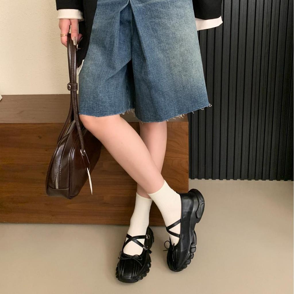 Original Women's Casual French Height-Boosting Cute Doll Ruffled Thick-Soled Mary Jane Shoes