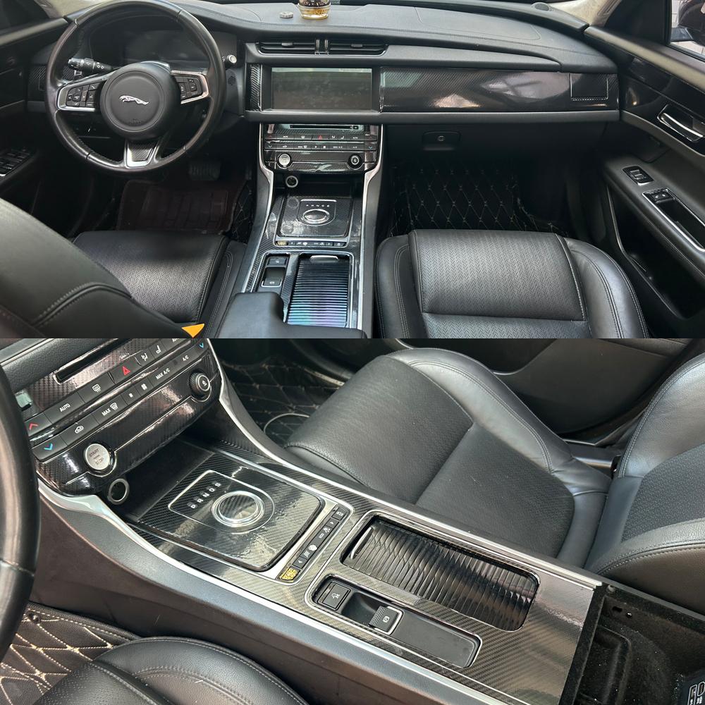 For Jaguar XF X260 2017-2020 Car-Styling 3D/5D Carbon Fiber Car Interior Center Console Color Molding Sticker Decals Parts SS18