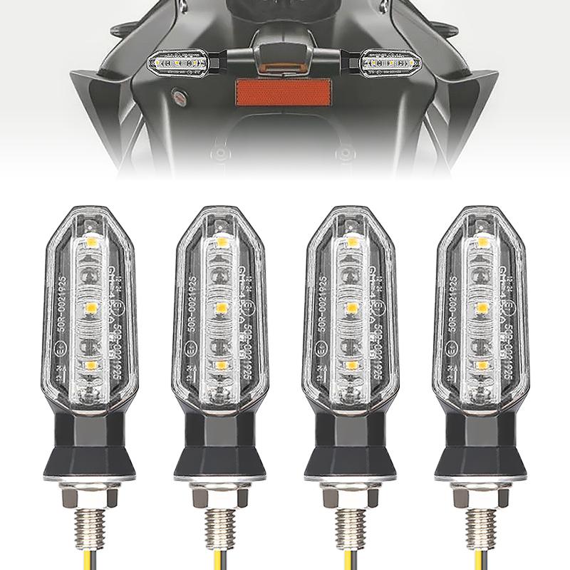 Motorcycle LED Turn Signal Lights 8mm Mini Flashing Light For Honda CBR500R CBR650F CB500X CRF250L MSX125 12V Moto Indicator