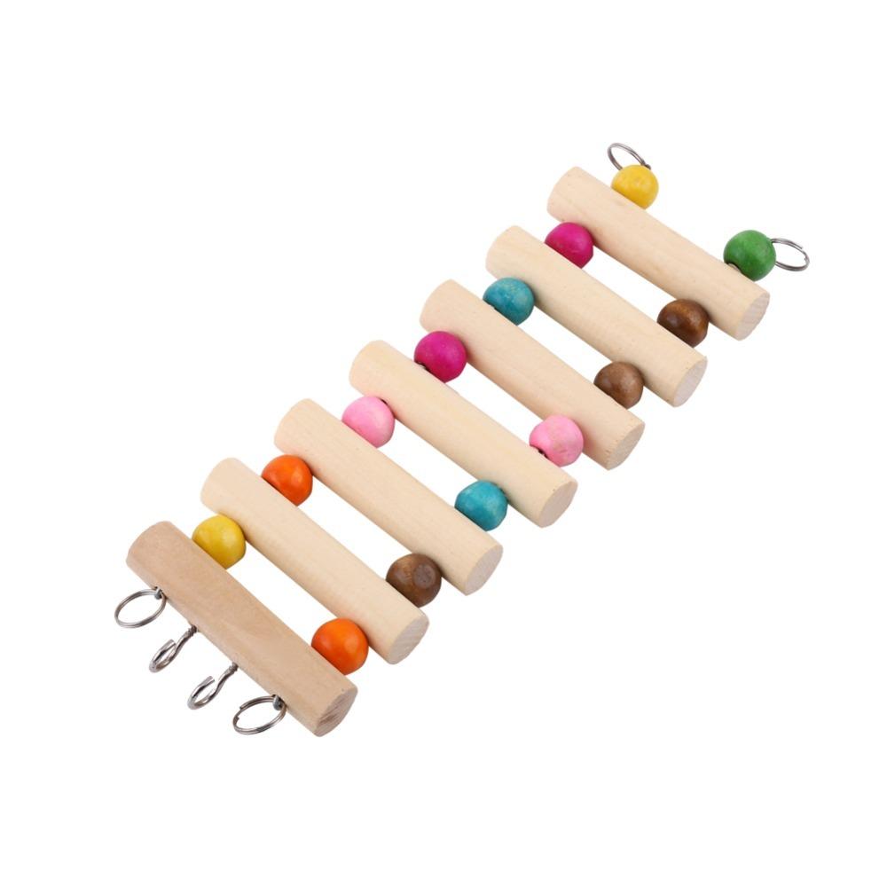Wooden Material Pet Ladder Bridge Bendable Structure 5-Step Design Wood Climbing Swing Durable Build Gnawing Surface