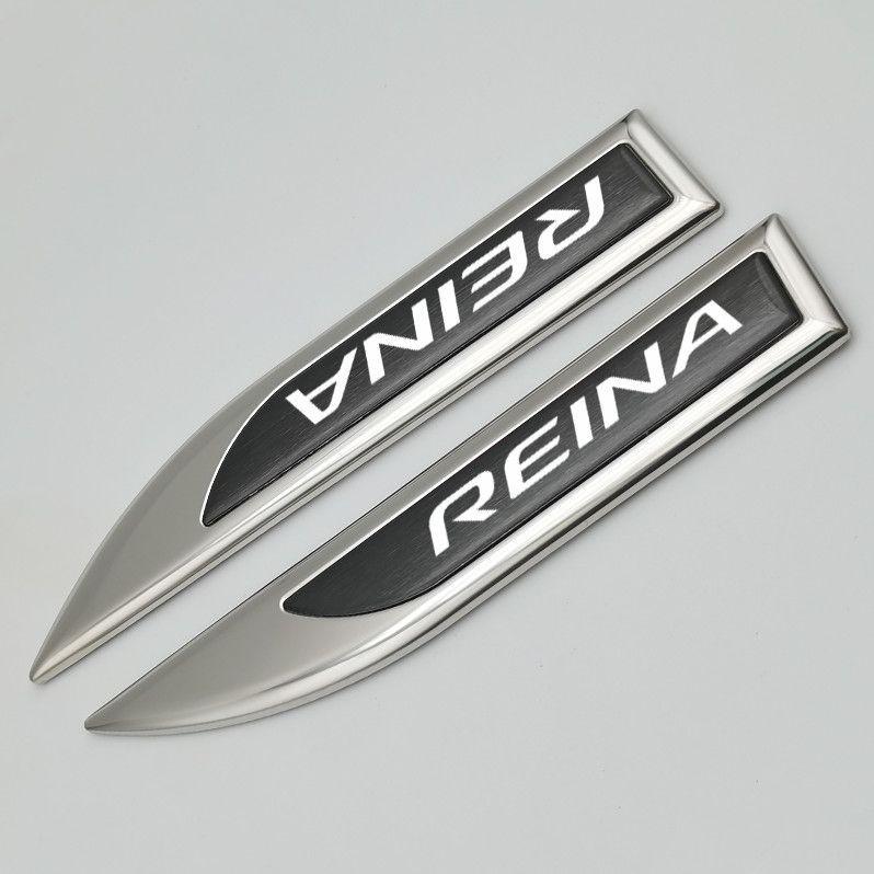 Hyundai Reina Metal Bright Side Fender Decal – Custom Car Logo Decoration
