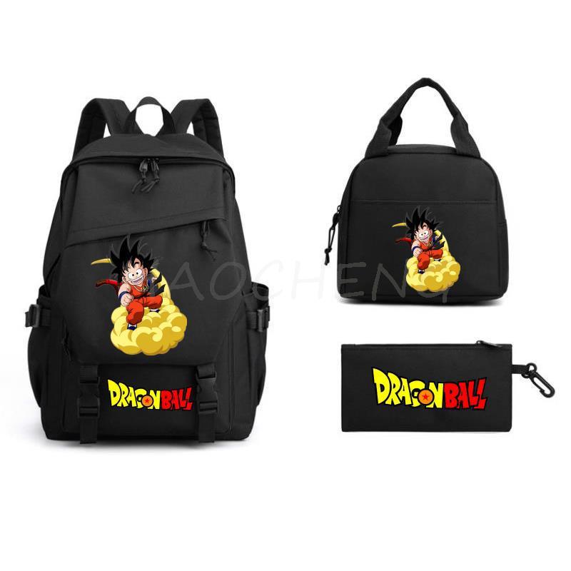 Dragon Ball Peripheral Cartoon Printed Backpack 3PCS Set Student School Bag Shoulder Bag Pencil Case Set