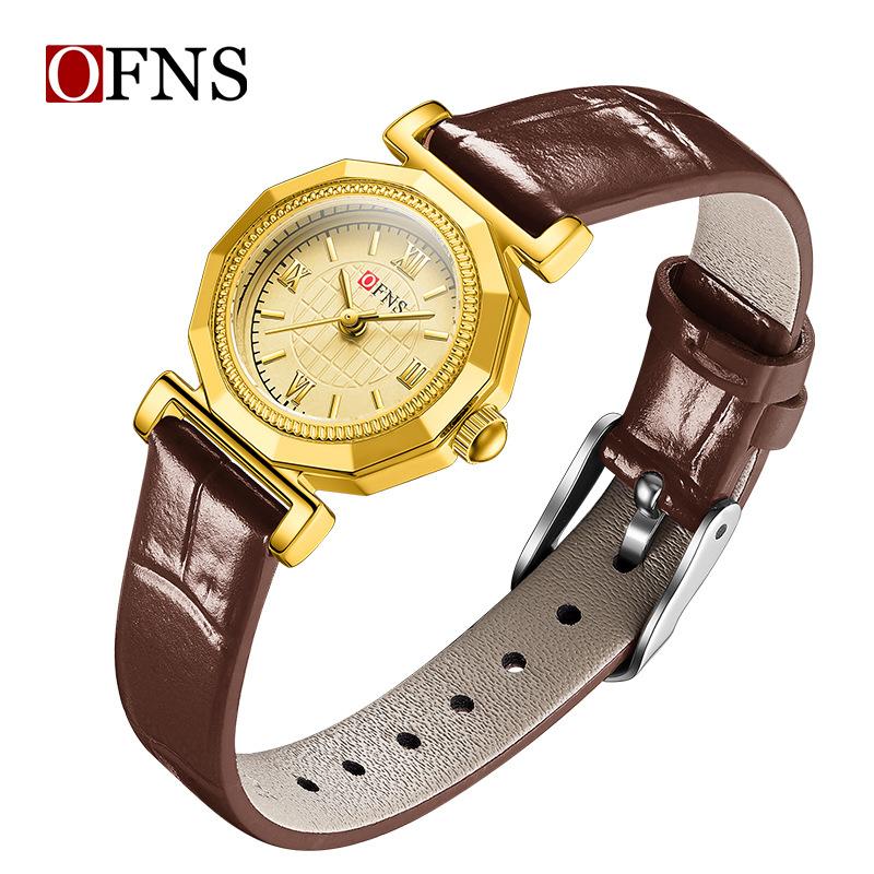 Ofns Women's Vintage Roman Numeral Quartz Watch Fashion Retro Dial, Waterproof, Small Casual Everyday Wristwatch for Ladies
